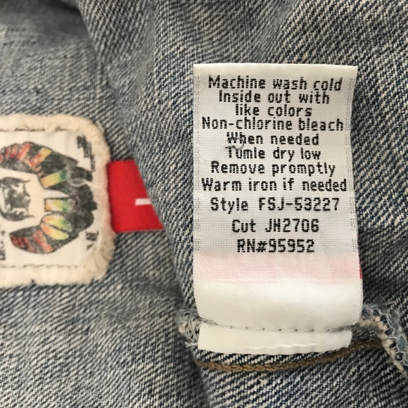 VTG Free Style Revolution Denim Distr jacket Sz L - Picture 2 of 7